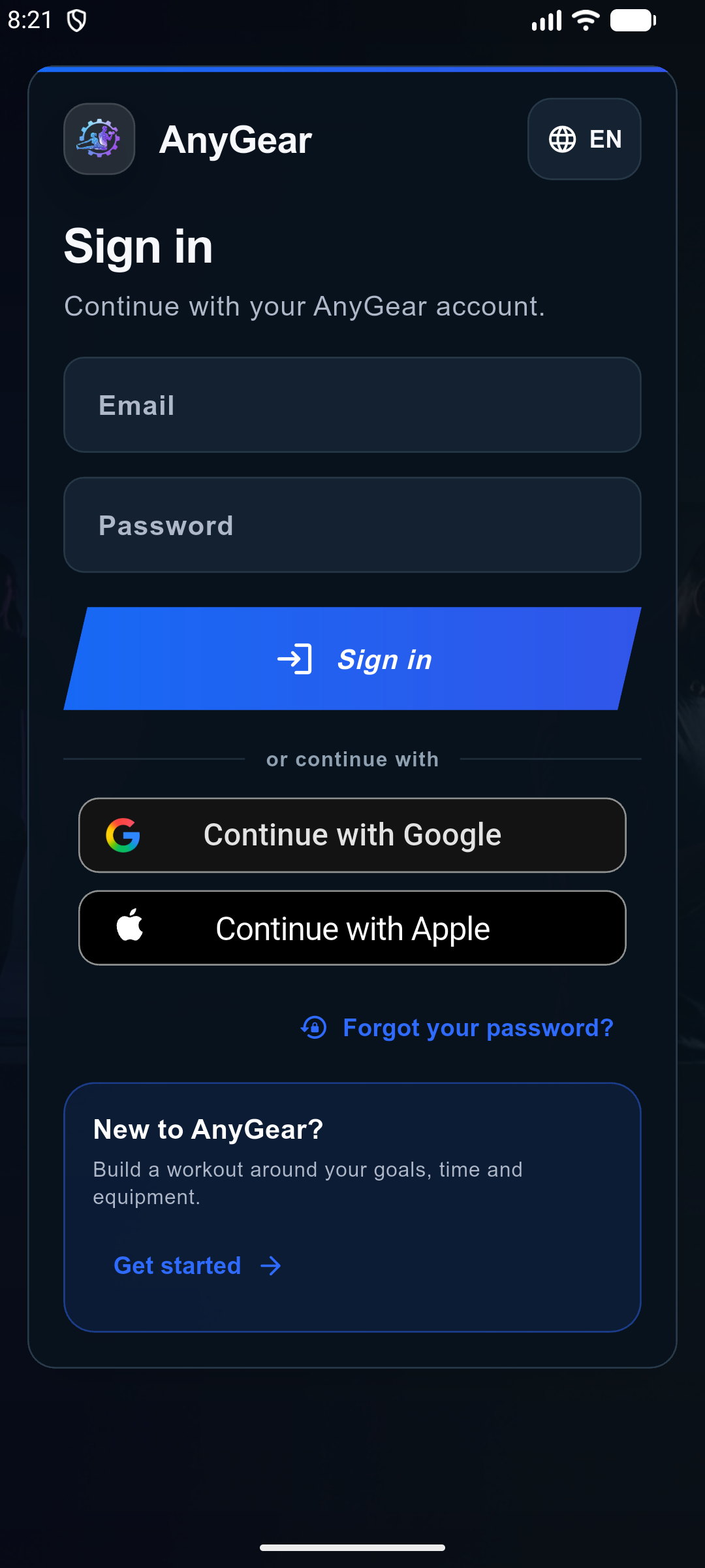 Android: Email, Google and Apple sign-in (English)