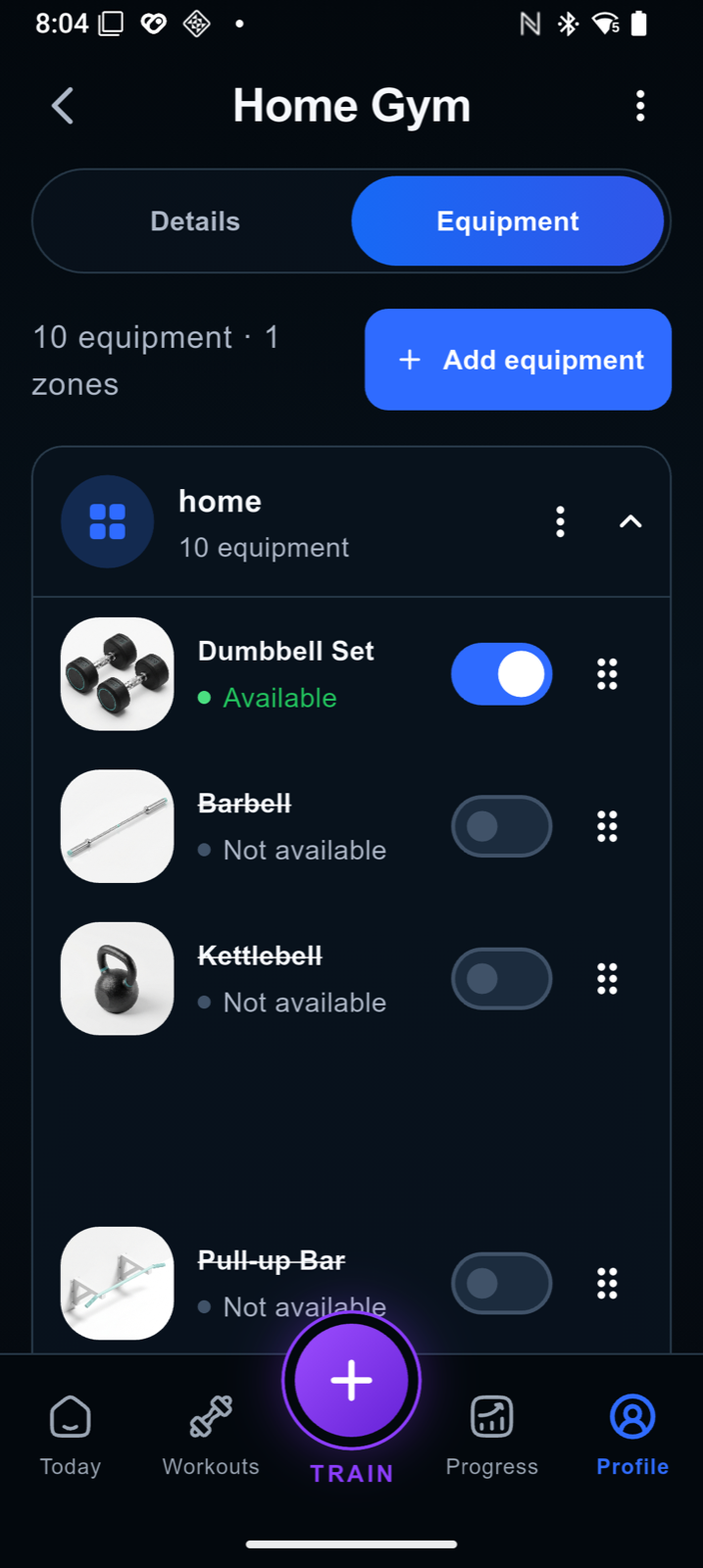 AnyGear location and equipment setup